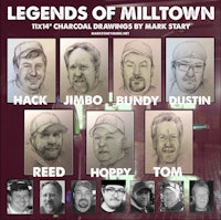legends of milltown - tiny charcoal drawings