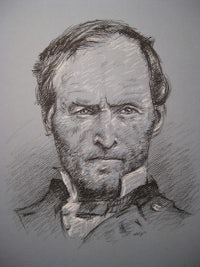 a pencil drawing of a man with a beard