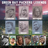 green bay packers legends poster