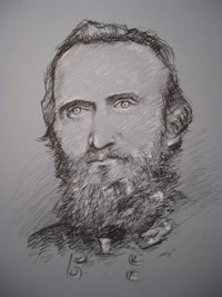 a drawing of a man with a beard