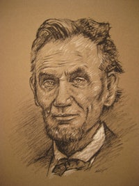 a pencil drawing of abraham lincoln